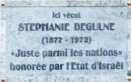 Stone plaque tribute to Tante Fanny